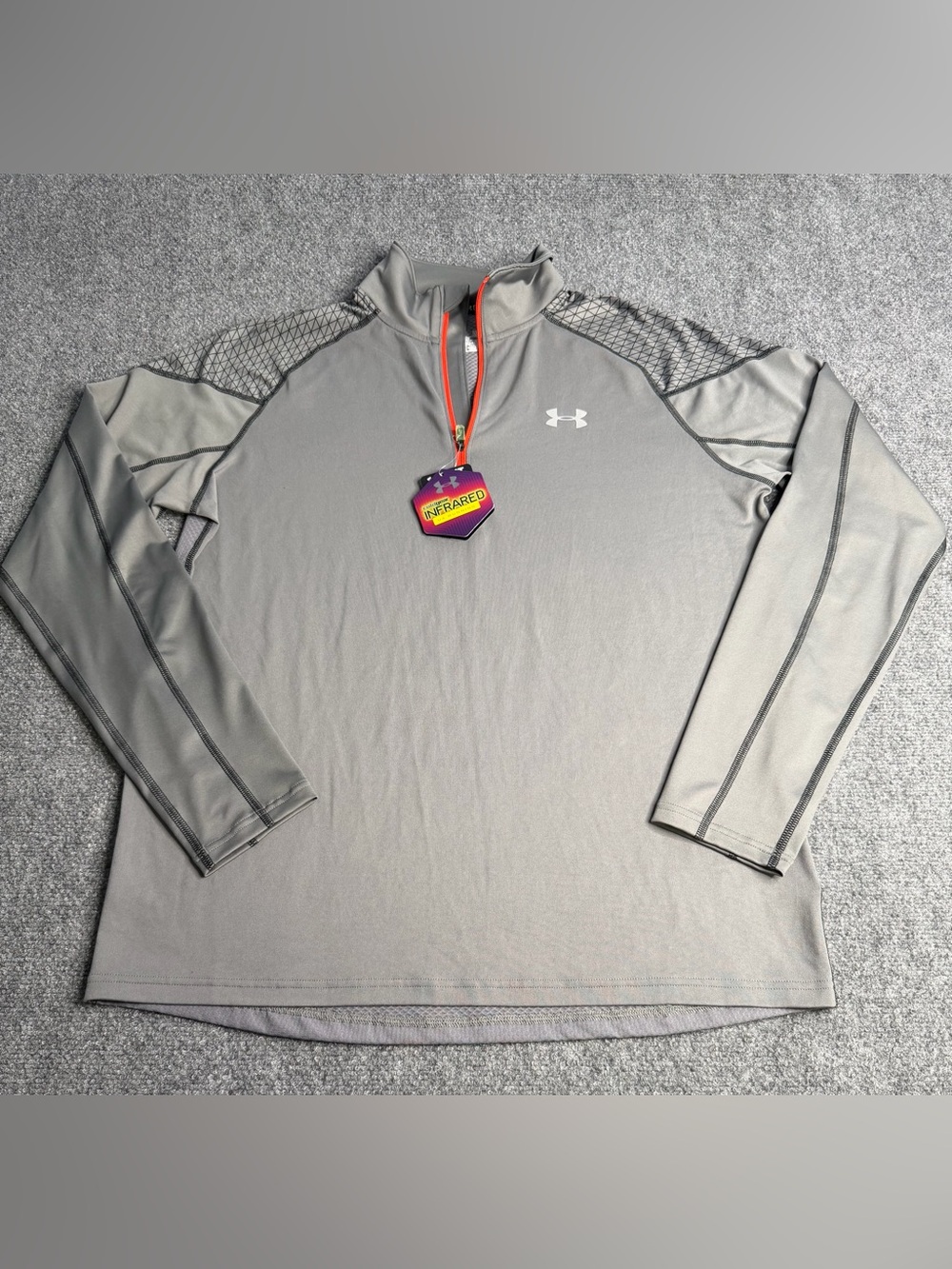 Under Armour Gray and Neon Yellow ColdGear Running Top
